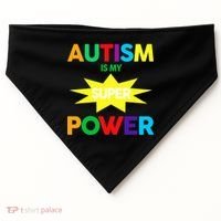 Autism Is My SuperPower Hero USA-Made Doggie Bandana thumb 0