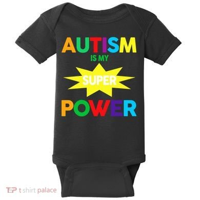 Autism Is My SuperPower Hero Baby Bodysuit