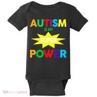 Autism Is My SuperPower Hero Baby Bodysuit thumb 0