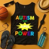 Autism Is My SuperPower Hero Tank Top thumb 4