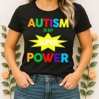 Autism Is My SuperPower Hero Women's T-Shirt thumb 2