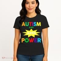Autism Is My SuperPower Hero Women's T-Shirt thumb 4