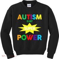 Autism Is My SuperPower Hero Kids Sweatshirt thumb 0