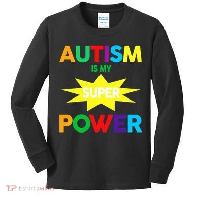 Autism Is My SuperPower Hero Kids Long Sleeve Shirt