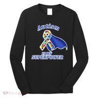 Autism Is My Superpower Super Hero Cape Long Sleeve Shirt thumb 0