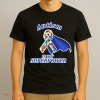 Autism Is My Superpower Super Hero Cape T-Shirt thumb 3