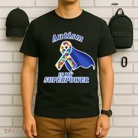 Autism Is My Superpower Super Hero Cape T-Shirt thumb 6