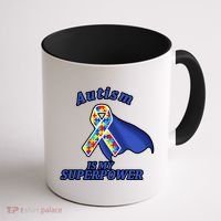 Autism Is My Superpower Super Hero Cape Coffee Mug thumb 1