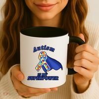 Autism Is My Superpower Super Hero Cape Coffee Mug thumb 3