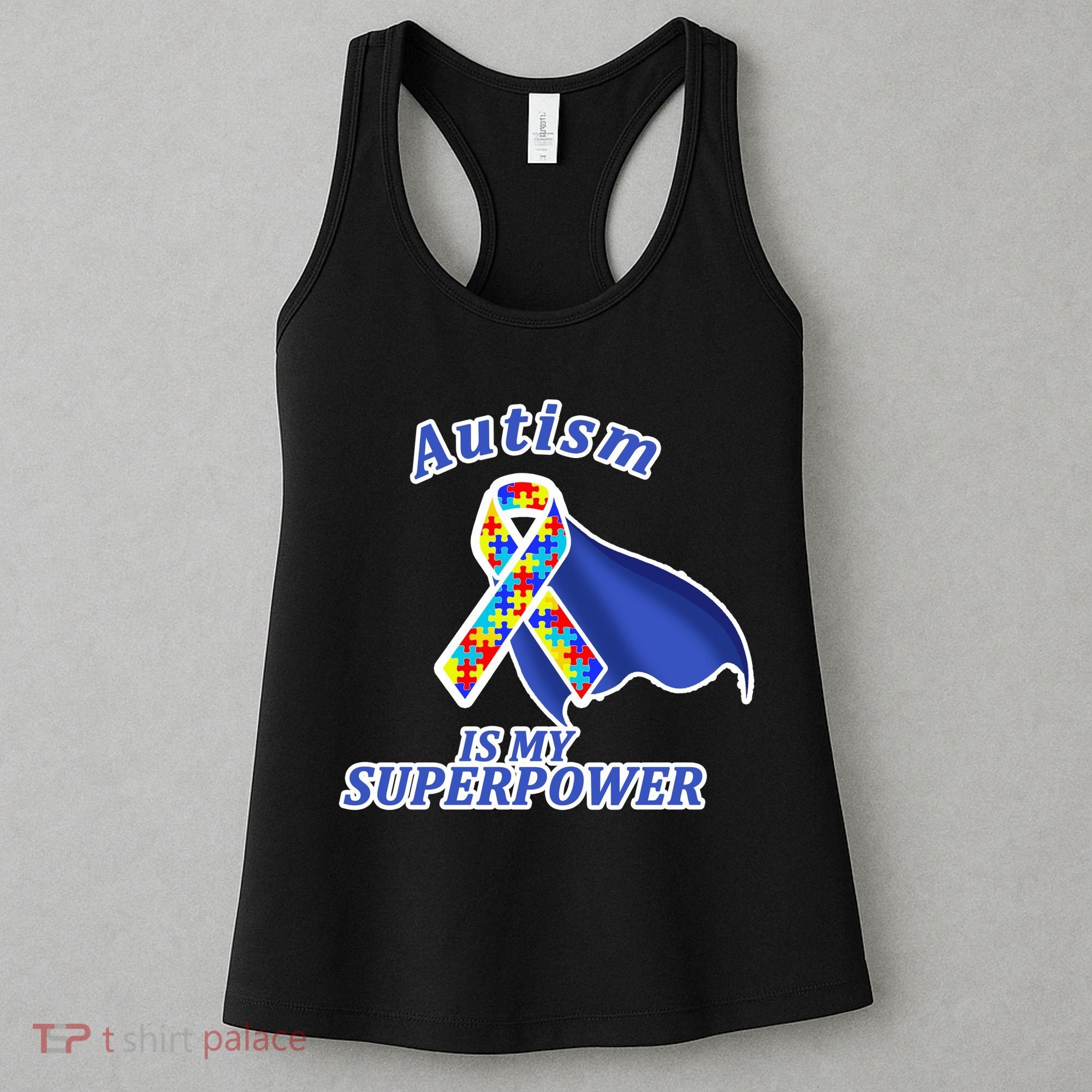 Autism Is My Superpower Super Hero Cape Women's Tank Top
