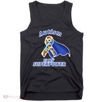 Autism Is My Superpower Super Hero Cape Tank Top thumb 0