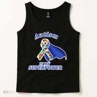 Autism Is My Superpower Super Hero Cape Tank Top thumb 2