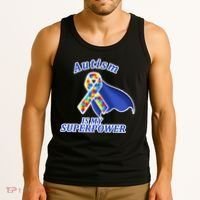 Autism Is My Superpower Super Hero Cape Tank Top thumb 3