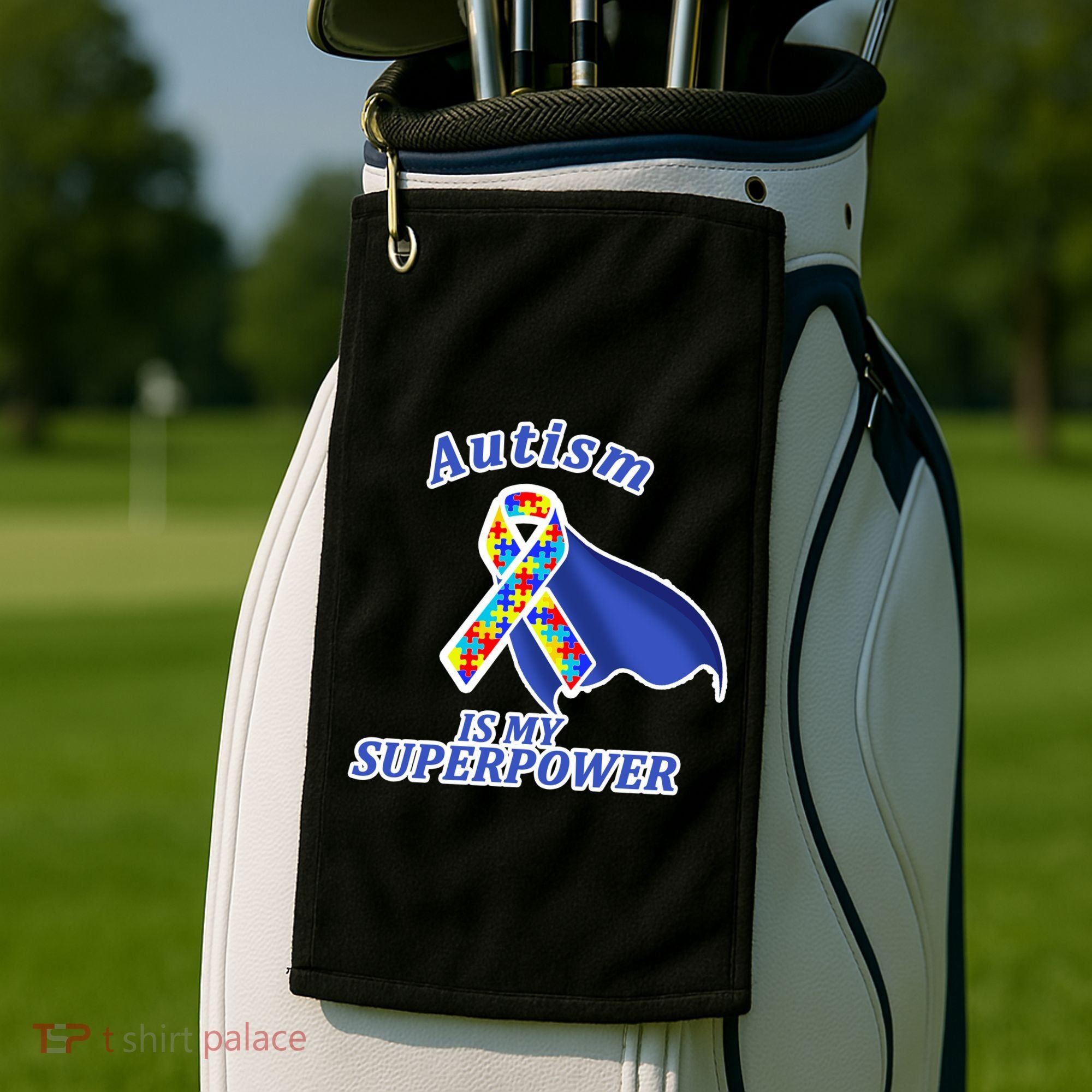 Autism Is My Superpower Super Hero Cape Golf Towel