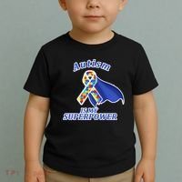 Autism Is My Superpower Super Hero Cape Toddler T-Shirt thumb 2