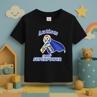 Autism Is My Superpower Super Hero Cape Toddler T-Shirt thumb 3