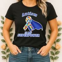 Autism Is My Superpower Super Hero Cape Women's T-Shirt thumb 2