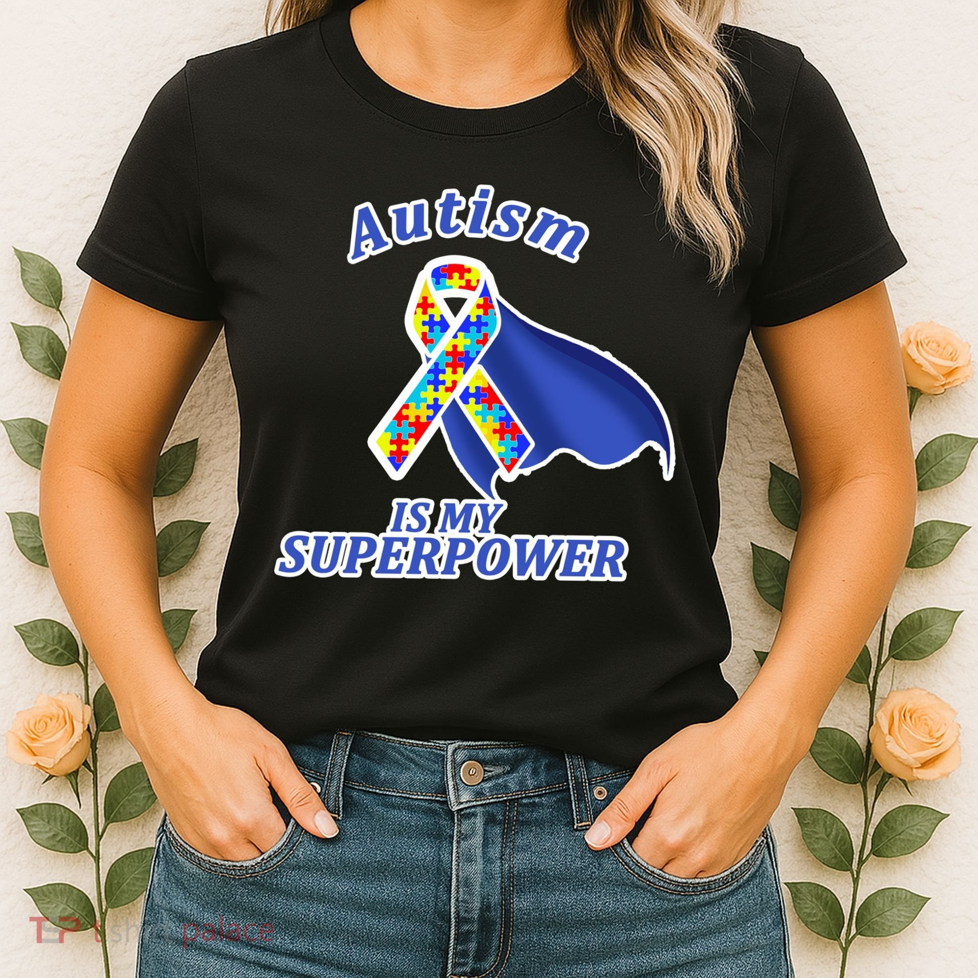 Autism Is My Superpower Super Hero Cape Women's T-Shirt