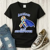 Autism Is My Superpower Super Hero Cape Women's T-Shirt thumb 3