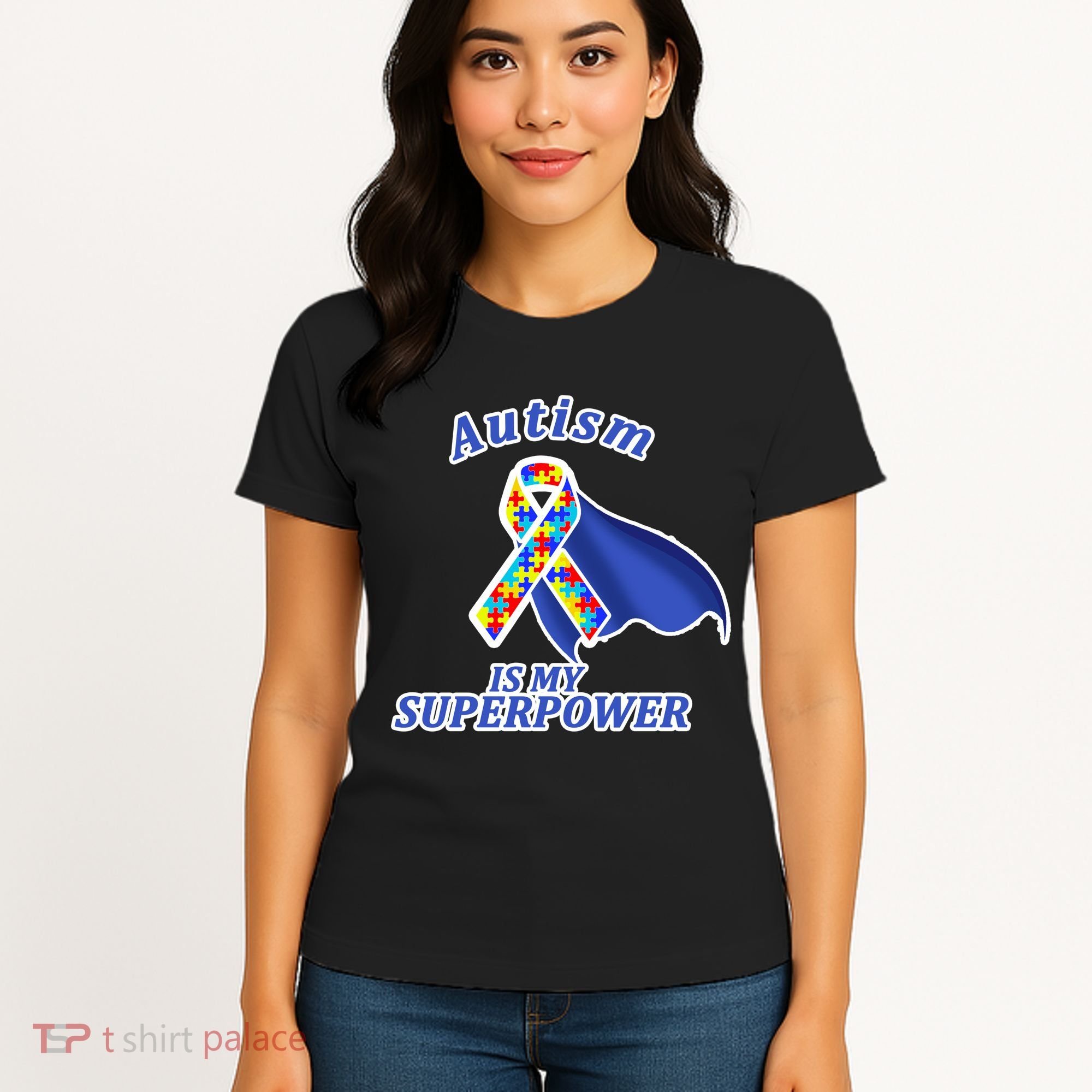 Autism Is My Superpower Super Hero Cape Women's T-Shirt
