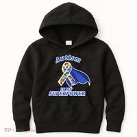 Autism Is My Superpower Super Hero Cape Kids Hoodie thumb 0