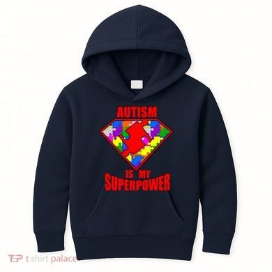 Autism Is My Superpower Superheo Kids Hoodie