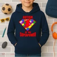 Autism Is My Superpower Superheo Kids Hoodie thumb 2
