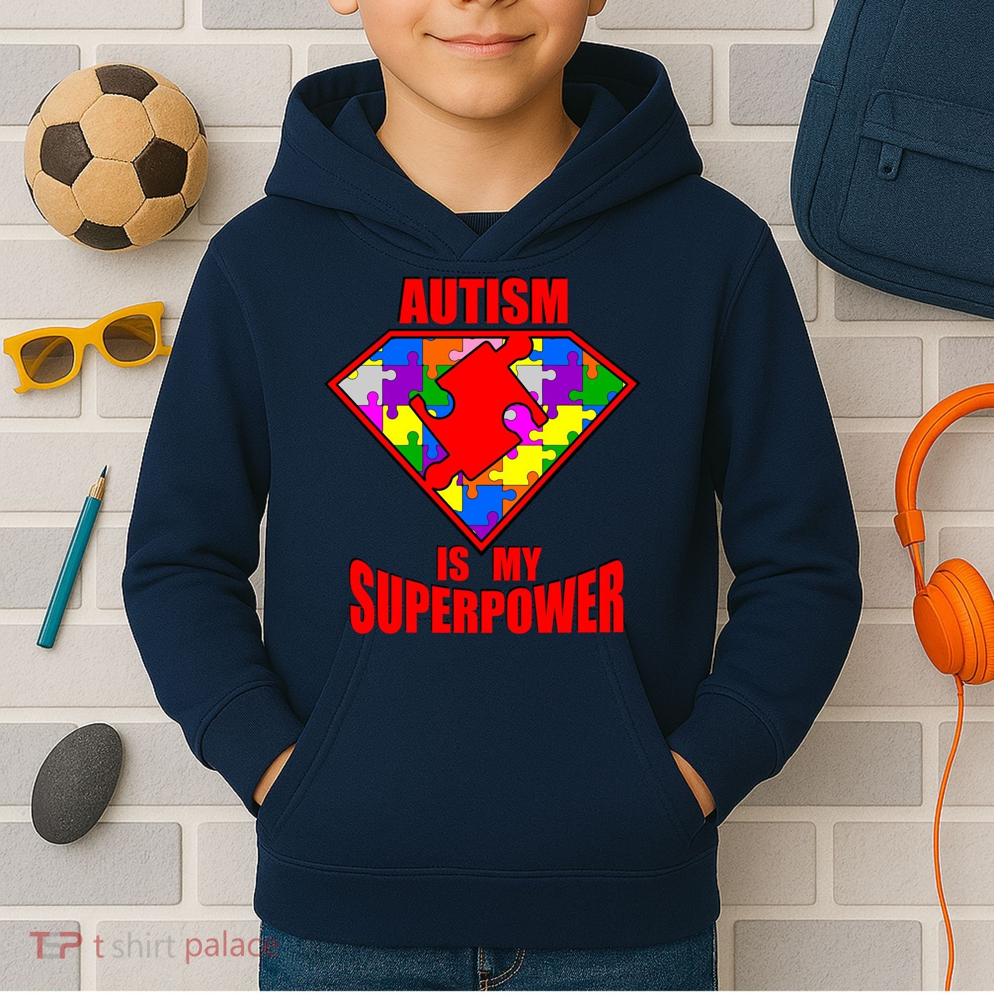 Autism Is My Superpower Superheo Kids Hoodie