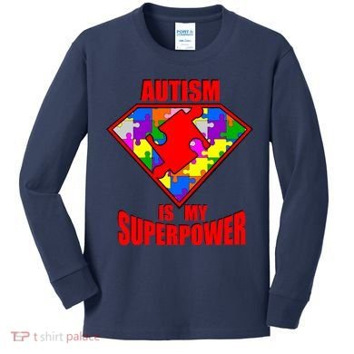Autism Is My Superpower Superheo Kids Long Sleeve Shirt