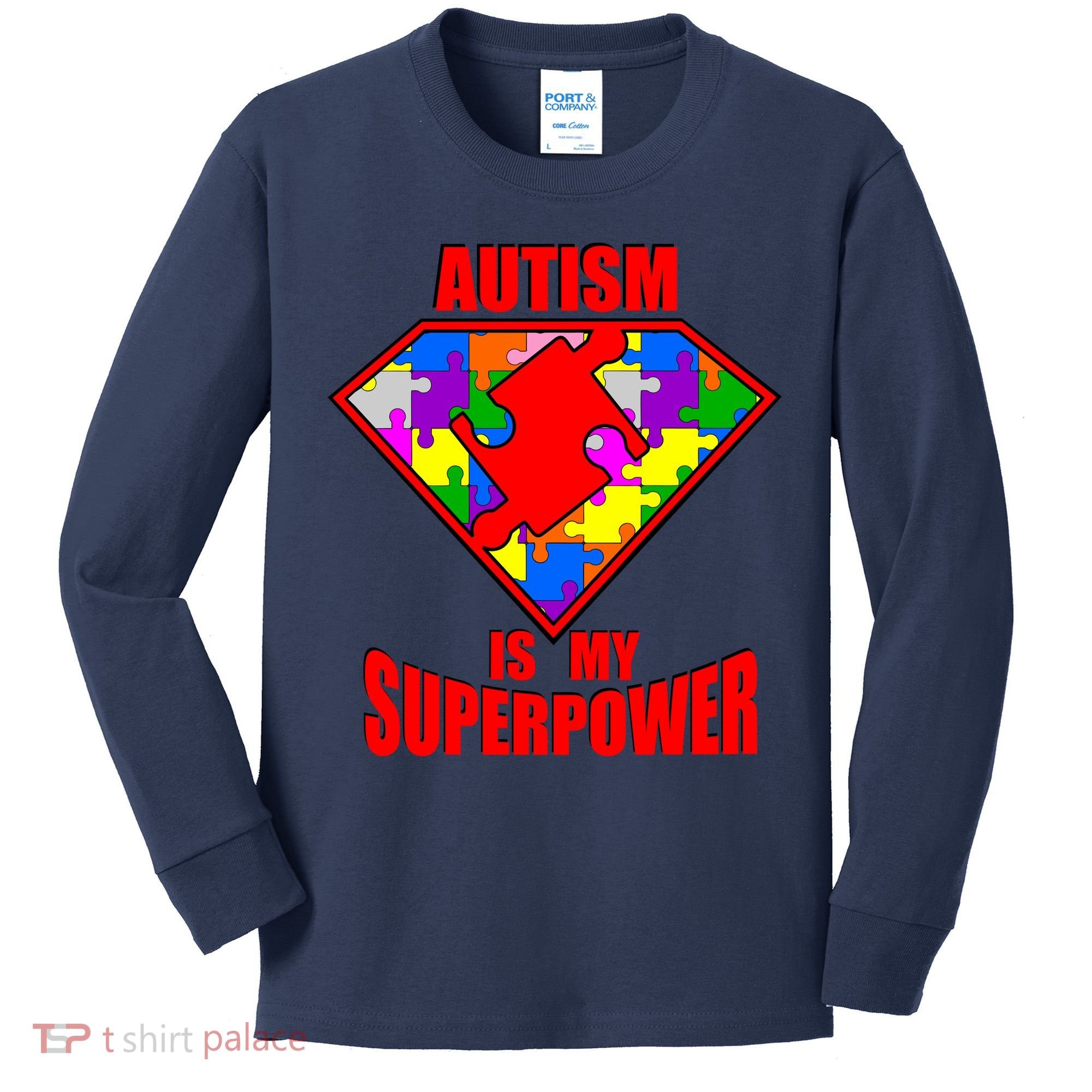 Autism Is My Superpower Superheo Kids Long Sleeve Shirt