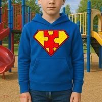 Autism Is My Superpower! Superhero Kids Hoodie thumb 2