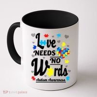 Autism Love Needs No Words Coffee Mug thumb 0