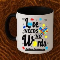 Autism Love Needs No Words Coffee Mug thumb 2