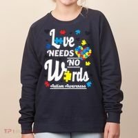 Autism Love Needs No Words Women's Sweatshirt thumb 0