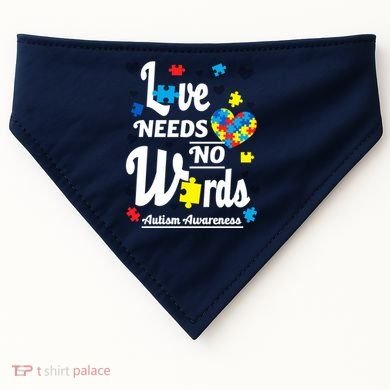 Autism Love Needs No Words USA-Made Doggie Bandana