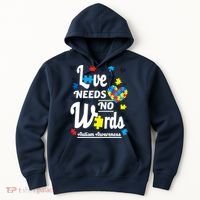 Autism Love Needs No Words Hoodie thumb 0