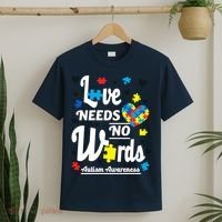 Autism Love Needs No Words T-Shirt thumb 2