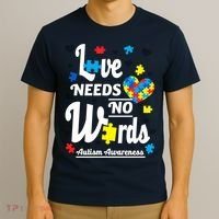 Autism Love Needs No Words T-Shirt thumb 3