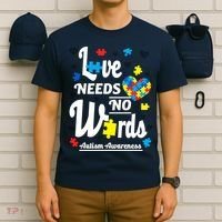 Autism Love Needs No Words T-Shirt thumb 6