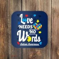 Autism Love Needs No Words Coaster thumb 0