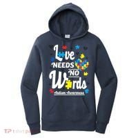 Autism Love Needs No Words Women's Hoodie thumb 0
