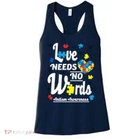 Autism Love Needs No Words Women's Tank Top thumb 0