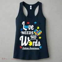 Autism Love Needs No Words Women's Tank Top thumb 3