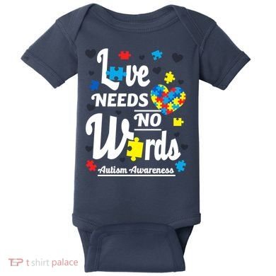 Autism Love Needs No Words Baby Bodysuit