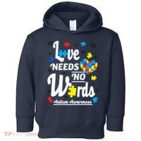 Autism Love Needs No Words Toddler Hoodie thumb 0