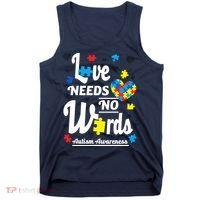 Autism Love Needs No Words Tank Top thumb 0
