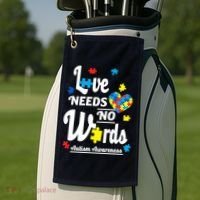 Autism Love Needs No Words Golf Towel thumb 2