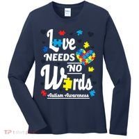 Autism Love Needs No Words Women's Long Sleeve Shirt thumb 0