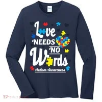 Autism Love Needs No Words Women's Long Sleeve Shirt thumb 0