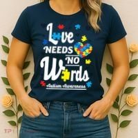Autism Love Needs No Words Women's T-Shirt thumb 2